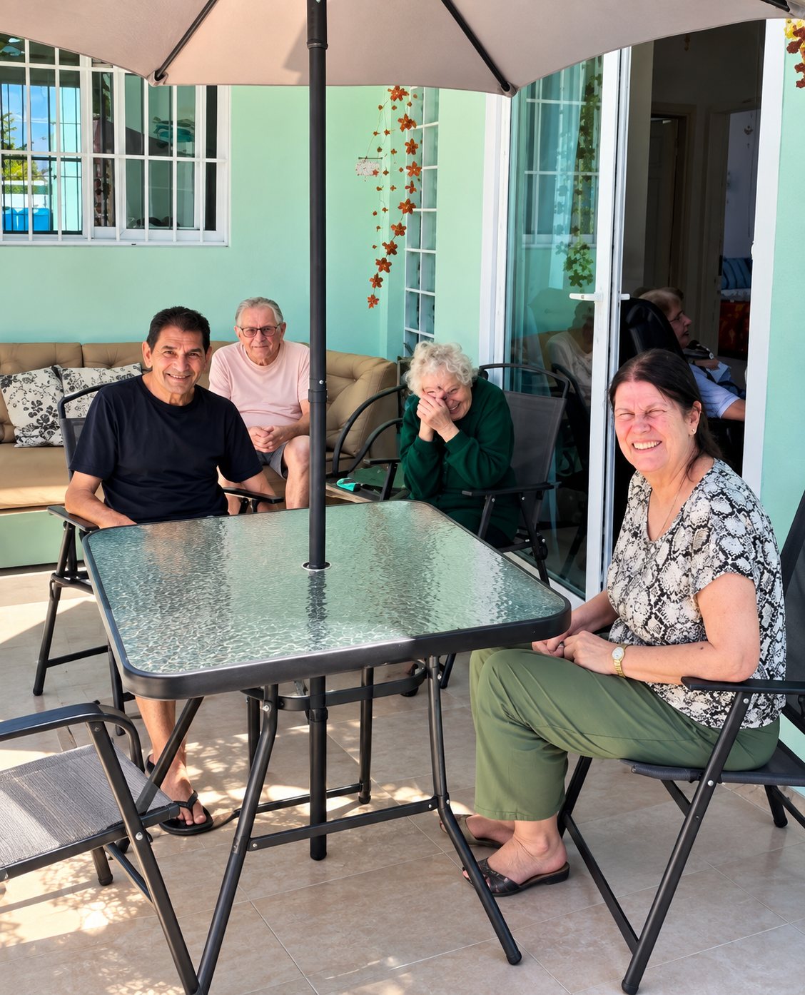 Convivência entre moradores no terraço